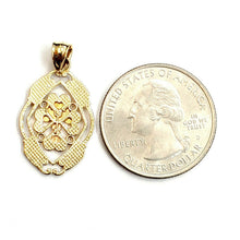 Load image into Gallery viewer, 14k solid 3 color gold cross Pendant charm fine gift religious jewelry unisex 2g