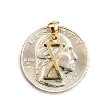 Load image into Gallery viewer, New 14KT Yellow Gold Solid Roman number 10 Pendant charm gift Fine Jewelry 0.9g
