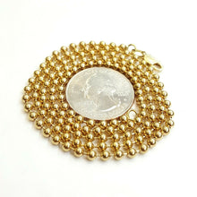 Load image into Gallery viewer, New 10K yellow gold 3mm ball bead chain polished Necklace fine jewelry 15.4g 24"