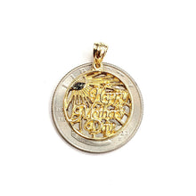 Load image into Gallery viewer, New 14k yellow Gold happy Mothers day round Pendant 0.72" gift fine jewelry 1.9g