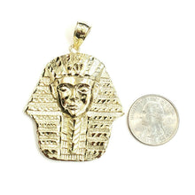 Load image into Gallery viewer, 10k yellow solid Gold Egyptian pharaoh king head Pendant jewelry fine gift 10.2g