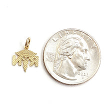 Load image into Gallery viewer, 14k yellow Gold tiny RN caduceus medical sign nurse Pendant fine jewelry 0.5g