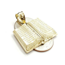 Load image into Gallery viewer, 10k yellow gold lord's prayer book our father bible verse pendant jewelry 9.7g