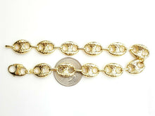 Load image into Gallery viewer, New 10K yellow gold 12.3mm hollow puff Gucci link bracelet 14.1g jewelry 9.5"
