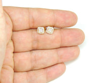 Load image into Gallery viewer, 14k yellow Gold 0.22Ct Round Diamond square stud Earrings Push Back Fastening