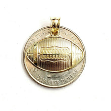 Load image into Gallery viewer, New 10k yellow Gold football Pendant charm sport fine jewelry gift unisex 1.4g