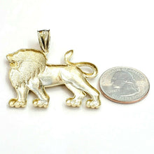 Load image into Gallery viewer, 10k yellow solid Gold lion full body Pendant charm Leo zodiac fine jewelry 7.7g