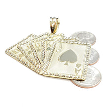 Load image into Gallery viewer, New 10k yellow solid Gold playing card Pendant charm casino fine jewelry 22.6g