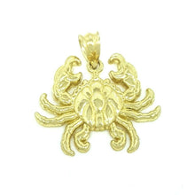 Load image into Gallery viewer, 10k yellow gold cancer crab full body pendant charm zodiac sign gift 2.2g