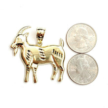 Load image into Gallery viewer, New 10k yellow Gold Goat Pendant charm diamond cut animal fine gift jewelry 6.4g