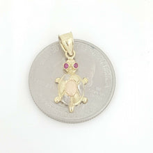 Load image into Gallery viewer, New 14k multi color gold turtle full body pendant charm gift fine jewelry 1.2g