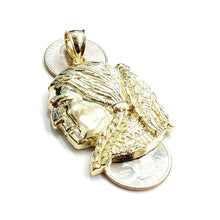 Load image into Gallery viewer, New 10k solid yellow Gold Chief face head Pendant diamond cut fine jewelry 13.5g