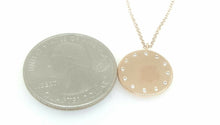 Load image into Gallery viewer, 14k rose Gold 0.09ct Diamond name tag ID women necklace 18" adjustable chain