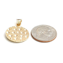 Load image into Gallery viewer, 14k yellow gold round virgin Mary Guadalupe religious pendant diamond cut 2.9g