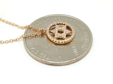 Load image into Gallery viewer, 14k Rose Gold 0.12Ct Round Diamond star of David necklace 18" adjustable chain