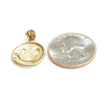 Load image into Gallery viewer, New 14k yellow gold round happy face emoji pendant charm gift fine jewelry 1.5g