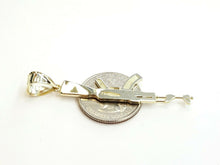 Load image into Gallery viewer, New 10k yellow Gold AK-47 machine gun rifle army Pendant charm fine jewelry 2.4g