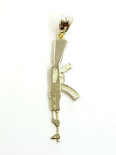 Load image into Gallery viewer, New 10k yellow Gold AK-47 machine gun rifle army Pendant charm fine jewelry 2.4g