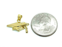 Load image into Gallery viewer, 14k yellow gold graduation hat pendant charm education high school jewelry 1.9g