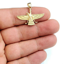 Load image into Gallery viewer, 14k yellow gold Farvahar Faravahar Persian Ahoura Mazda Zoroastrian pendant 2.2g