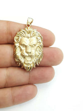 Load image into Gallery viewer, 14k yellow solid Gold lion leo head face zodiac Pendant charm fine jewelry 8.2g