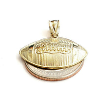 Load image into Gallery viewer, New 10k yellow Gold football Pendant charm sport fine jewelry gift unisex 2g