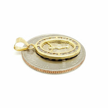 Load image into Gallery viewer, 14k solid yellow gold oval jesus pendant charm cubic zirconia fine jewelry 1.2g
