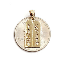 Load image into Gallery viewer, 14k yellow gold tablets of law ten commandments Jewish Israel torah pendant 1.5g
