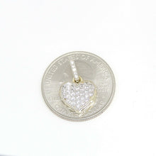 Load image into Gallery viewer, New 14k yellow Gold heart Pendant cubic zirconia gift fine jewelry for her 1.5g