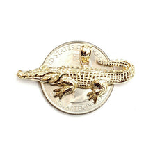 Load image into Gallery viewer, New 14k yellow Gold Alligator crocodile Pendant charm gift fine jewelry 3g
