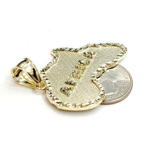 Load image into Gallery viewer, New 10k yellow gold Africa continent outline map pendant charm fine jewelry 8.9g