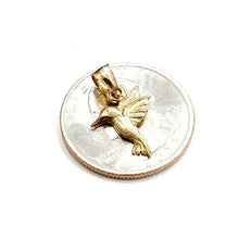 Load image into Gallery viewer, New 14k yellow Gold Tiny Solid Hummingbird Pendant charm fine gift jewelry 0.9g