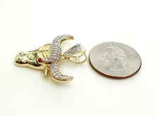 Load image into Gallery viewer, 14k yellow Gold Taurus bull zodiac Pendant cubic zirconia fine gift jewelry 4.8g