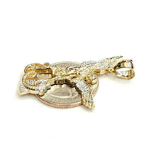 Load image into Gallery viewer, 14k Two tone gold saint Michael pendant charm fine religious gift jewelry 4.3g