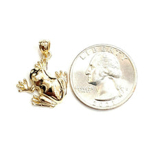 Load image into Gallery viewer, New 14k yellow gold frog pendant charm shiny gift unisex fine jewelry 2.9g