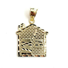 Load image into Gallery viewer, New 10k yellow gold trap house pendant charm diamond cut gift fine jewelry 3.1g