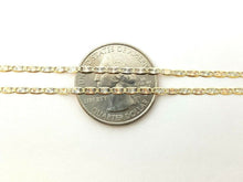 Load image into Gallery viewer, New 10K tri color gold 2mm valentino chain Necklace fine gift jewelry 2.5g 22"
