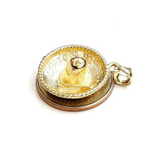 Load image into Gallery viewer, 14k yellow gold solid 3D Sombrero Mexican hat Mexico pendant charm jewelry 4.8g