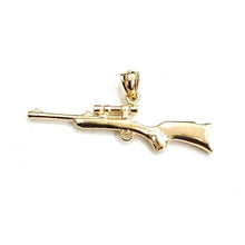 Load image into Gallery viewer, New 14k yellow Gold 3D gun rifle Pendant charm polished fine jewelry gift 3.1g