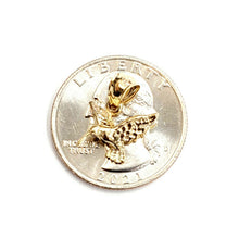 Load image into Gallery viewer, 14k yellow Gold Tiny Solid 3D Hummingbird Pendant charm fine gift jewelry 1g