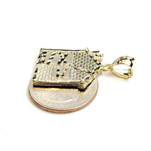 Load image into Gallery viewer, New 10k yellow gold trap house pendant charm diamond cut gift fine jewelry 3.1g