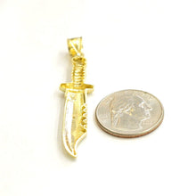 Load image into Gallery viewer, New 10k yellow Gold dagger knife Pendant charm Unisex Gift fine jewelry 3.5g