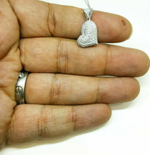 Load image into Gallery viewer, 14k white Gold 0.28Ct Diamond heart necklace gift for her 18" adjustable chain