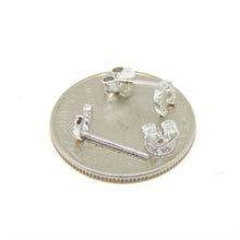 Load image into Gallery viewer, 14k white Gold 0.06Ct Diamond horseshoe stud Earrings gift Push Back Fastening