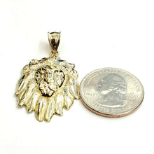 Load image into Gallery viewer, 10k yellow solid Gold lion head face zodiac Pendant charm fine jewelry 3.9g