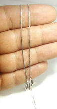 Load image into Gallery viewer, New 14K white Gold 0.8mm Square Box Chain Necklace fine gift jewelry 1.7g 16"