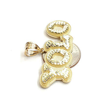 Load image into Gallery viewer, 10k yellow Gold YOLO word Pendant You only live once diamond cut jewelry 7.2g