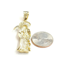 Load image into Gallery viewer, 10k yellow gold Santa Muerte holy death Pendant fine gift jewelry unisex 5.4g