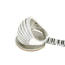Load image into Gallery viewer, New 1.87ct genuine diamond 14k White Gold Women wide band Ring jewelry Size 6.75
