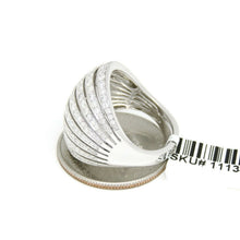 Load image into Gallery viewer, New 1.87ct genuine diamond 14k White Gold Women wide band Ring jewelry Size 6.75